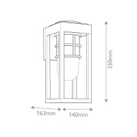Mała latarnia naścienna Hone - 1 źródło światła - Strukturalna czerń