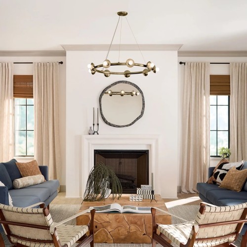 Żyrandol Palta - 9 źródeł światła - Szampański brąz