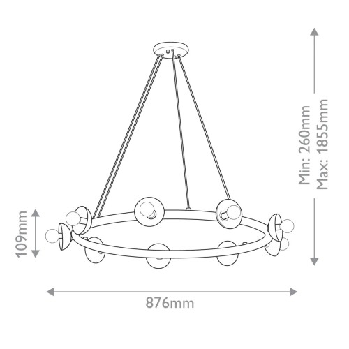 Żyrandol Palta - 9 źródeł światła - Szampański brąz