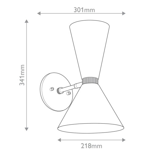 Kinkiet Phix - 2 źródła światła - Szampański brąz