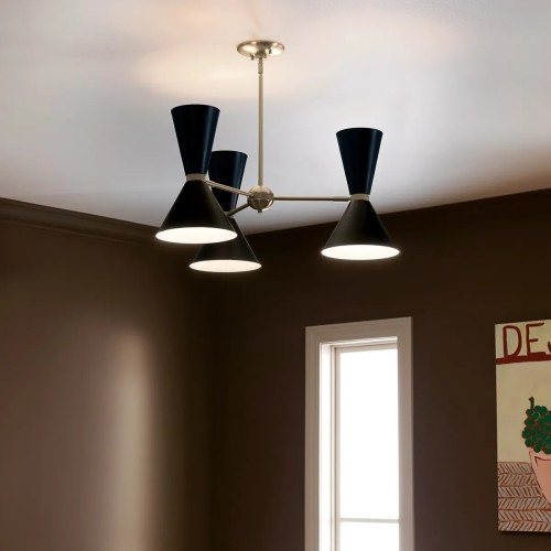 Żyrandol Phix - 6 źródeł światła - Szampański brąz