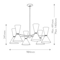Żyrandol Phix - 12 źródeł światła - Szampański brąz