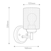 Kinkiet Winslow - 1 źródło światła - Naturalny mosiądz