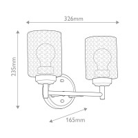 Kinkiet Winslow - 2 źródła światła - Naturalny mosiądz