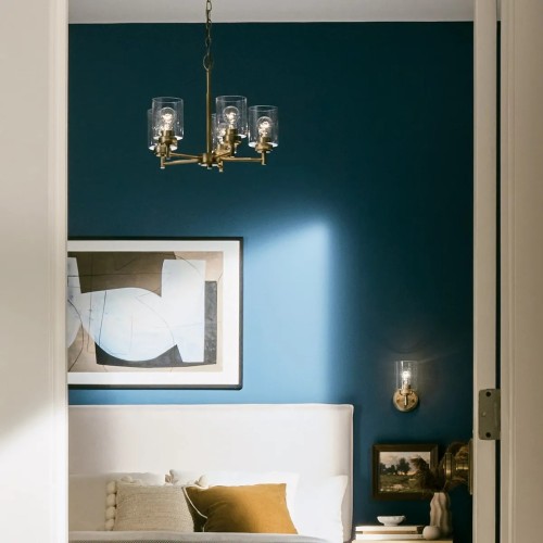 Żyrandol Winslow - 5 źródeł światła - Naturalny mosiądz