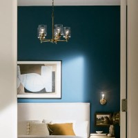 Żyrandol Winslow - 5 źródeł światła - Naturalny mosiądz