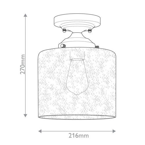 Półplafon Winslow - 1 źródło światła - Naturalny mosiądz