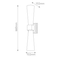 Kinkiet Kristy - 2 źródła światła - Przecierane złoto
