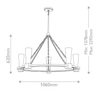 Żyrandol Kristy - 5 źródeł światła - Przecierane złoto