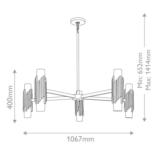 Żyrandol Marvele - 10 źródeł światła - Postarzany mosiądz