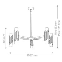 Żyrandol Marvele - 10 źródeł światła - Postarzany mosiądz