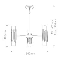 Żyrandol Marvele - 6 źródeł światła - Postarzany mosiądz