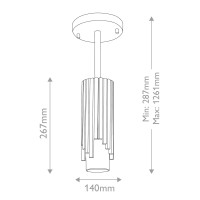 Mała lampa wisząca Marvele - 1 źródło światła - Postarzany mosiądz