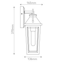 Mała latarnia naścienna Buckley - 1 źródło światła - Matowa czerń