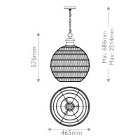 Lampa wisząca Casablanca - 3 źródła światła - Palladiański brąz