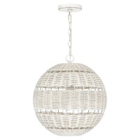 Lampa wisząca Lindendale - 1 źródło światła - Antyczna biel