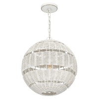 Lampa wisząca Lindendale - 1 źródło światła - Antyczna biel