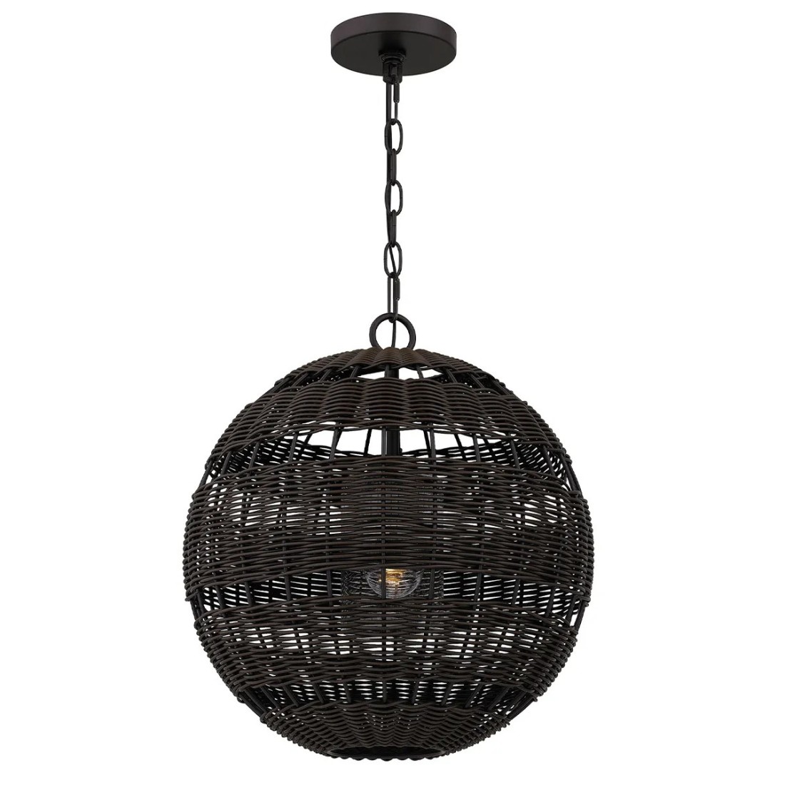 Lampa wisząca Lindendale - 1 źródło światła - Western brąz