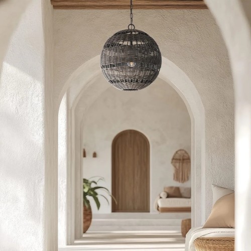 Lampa wisząca Lindendale - 1 źródło światła - Western brąz