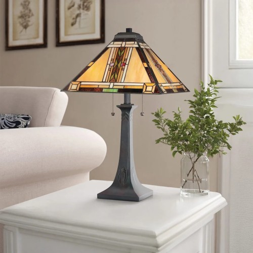 Lampa stołowa Navajo - 2 źródła światła - Brązowy