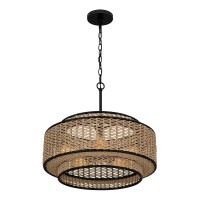 Lampa wisząca Teton - 5 źródeł światła - Matowa czerń