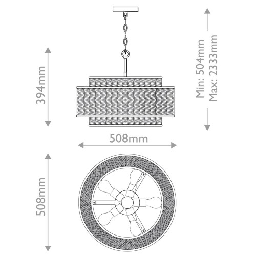 Lampa wisząca Teton - 5 źródeł światła - Matowa czerń
