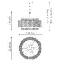 Lampa wisząca Teton - 5 źródeł światła - Matowa czerń
