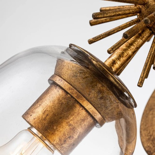 Kinkiet Staring - 2 źródła światła - Przecierane złoto