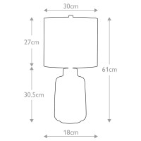 Mała lampa stołowa Bacari - 1 źródło światła - Niebieski, szary
