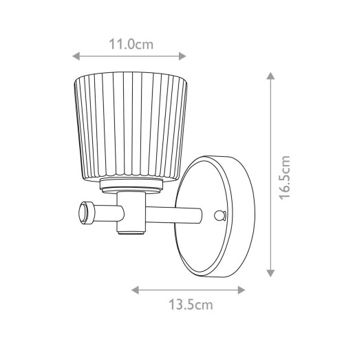 Kinkiet Binstead - 1 źródło światła - Polerowany chrom