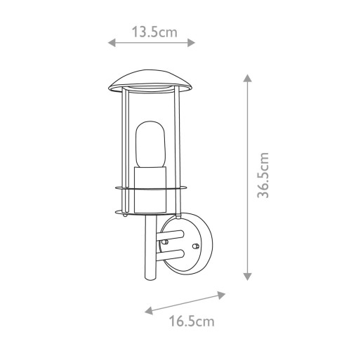 Latarnia naścienna Bruges - 1 źródło światła - Stal nierdzewna