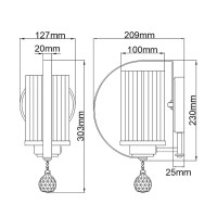 Kinkiet Cassie - 1 źródło światła - Polerowany nikiel