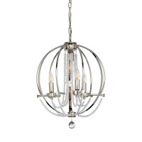 Żyrandol Cassie - 4 źródła światła - Polerowany nikiel