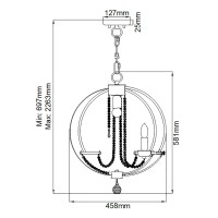 Żyrandol Cassie - 4 źródła światła - Polerowany nikiel