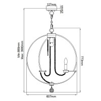 Żyrandol Cassie - 7 źródeł światła - Polerowany nikiel