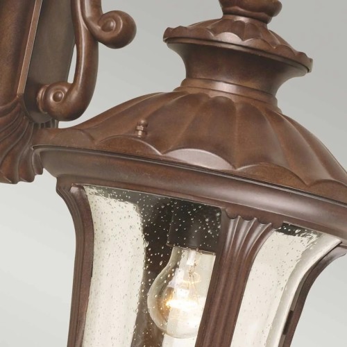 Średnia latarnia naścienna Chicago - 1 źródło światła - Brązowa patyna