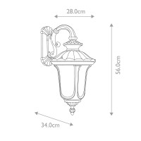 Średnia latarnia naścienna Chicago - 1 źródło światła - Brązowa patyna