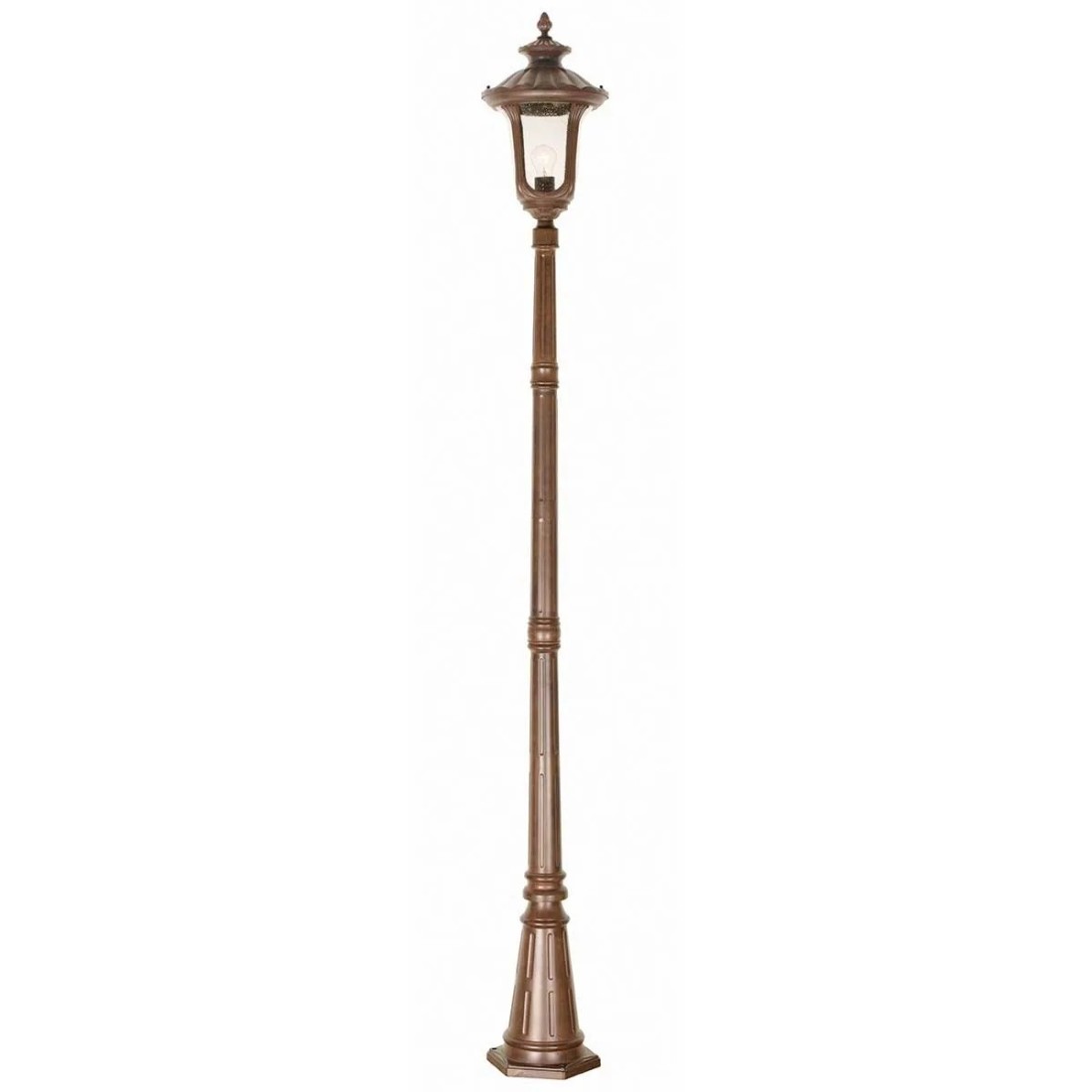 Średnia latarnia ogrodowa Chicago - 1 źródło światła - Brązowa patyna