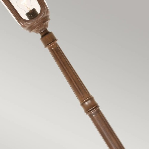 Średnia latarnia ogrodowa Chicago - 1 źródło światła - Brązowa patyna