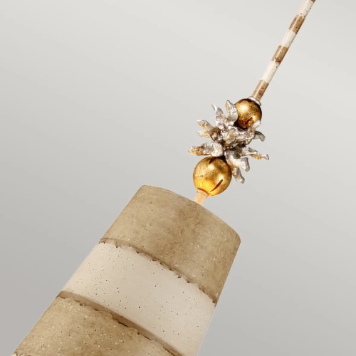 Lampa wisząca Anemome - 1 źródło światła - Taupe, kremowa patyna