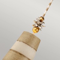 Lampa wisząca Anemome - 1 źródło światła - Taupe, kremowa patyna