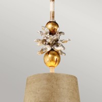 Lampa wisząca Anemome - 1 źródło światła - Taupe, kremowa patyna