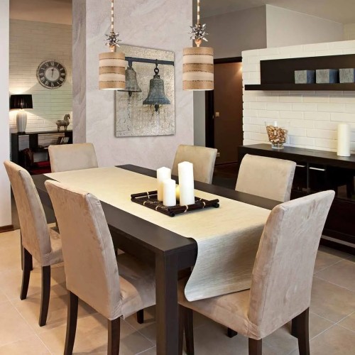 Lampa wisząca Anemome - 1 źródło światła - Taupe, kremowa patyna