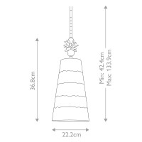 Lampa wisząca Anemome - 1 źródło światła - Taupe, kremowa patyna