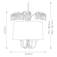 Lampa wisząca Antoinette - 5 źródeł światła - Kremowa patyna, złoty, srebrny