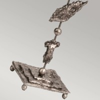 Lampa podłogowa Fragment - 1 źródło światła - Postarzane srebro