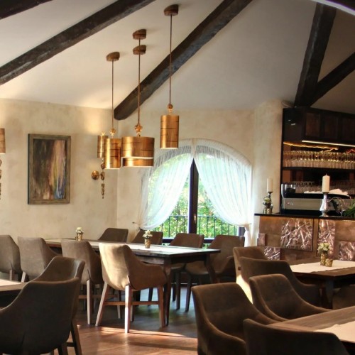 Mała lampa wisząca Fragment - 1 źródło światła - Postarzane złoto