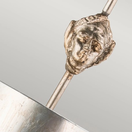 Mała lampa wisząca Fragment - 1 źródło światła - Postarzane srebro