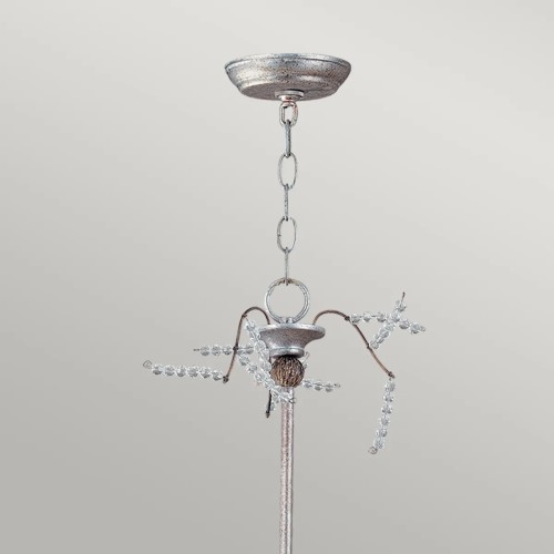 Żyrandol Kristal Luxe - 6 źródeł światła - Srebrny, taupe