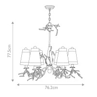 Żyrandol Kristal Luxe - 6 źródeł światła - Srebrny, taupe